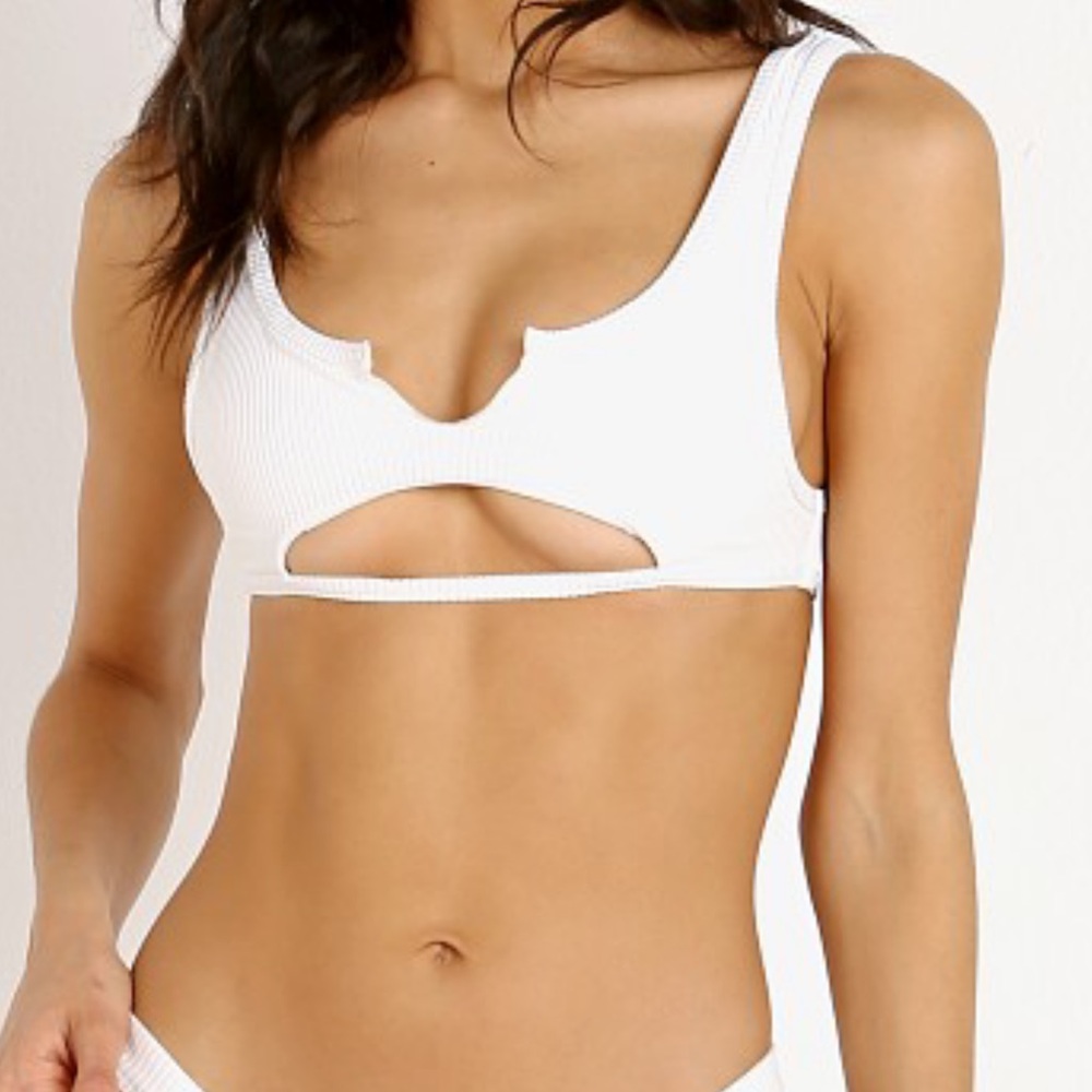 Frankie’s Bikinis Small Cole Top - White BNWT